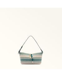 Furla - Debby Shoulder Bag Toni Amatore Canvas Stripes Fabric + Sidney Calf Leather - Lyst