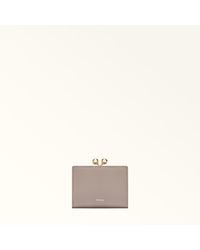 Furla - Dots Compact Wallet Linen Sidney Calf Leather - Lyst