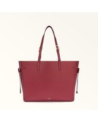 Furla - Ava Borsa Shopping Ciliegia D Pelle Di Vitello Pebble Double Donna - Lyst