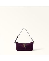 Furla - Debby Shoulder Bag Xl Toni Winter Bloom Suede + Sidney Calf Leather - Lyst