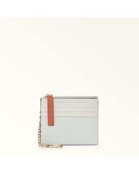 Furla - Grazia Porta Carte Di Credito Panna Pelle Di Vitello Morbida Roma Color-Block + Pelle Di Vitello Granata Donna - Lyst