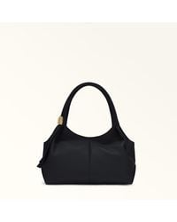 Furla - Planeta Shoulder Bag Nero Keria Grained Calf Leather - Lyst