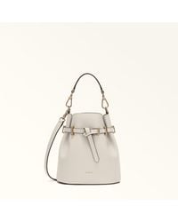 Furla - Aura Borsa Mini Perla E Pelle Di Vitello Granata Keria Donna - Lyst