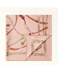 Furla - Tortona Carré Toni Rosewood Silk Twill With Charms Print - Lyst