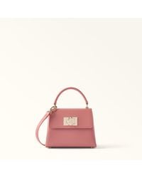 Furla - 1927 Top Handle Mini Rosewood Textured Leather - Lyst