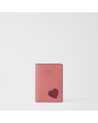 Furla - Camelia Passport Holder S Toni Rosewood Sidney Calf Leather + Heart Patch - Lyst