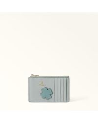 Furla - Camelia Card Case Toni Nebbia Sidney Calf Leather + Patch Four Leaft-Clover - Lyst