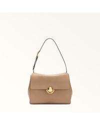 Furla - Domus Shoulder Bag Toffee Varrenne Calf Leather + Suede - Lyst