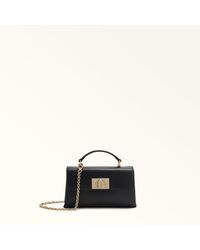 Furla - 1927 Mini Bag Nero Textured Leather - Lyst