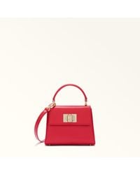 Furla - 1927 Top Handle Mini Ruby Textured Leather - Lyst