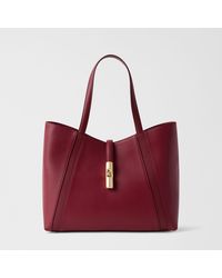 Furla - Goccia Tote Ciliegia D Night Calf Leather + Sidney Calf Leather - Lyst