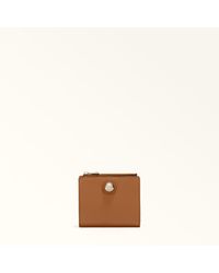 Furla - Sfera Compact Wallet Brandy Soft Calf Leather - Lyst