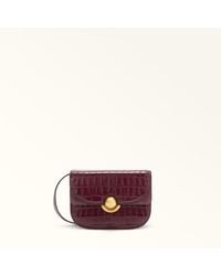 Furla - Sfera Crossbody Mini Ribes G Crocodile Print Calfskin + Suede - Lyst