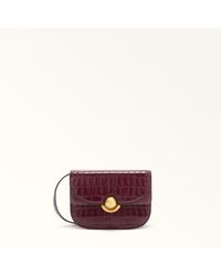 Furla - Sfera Borsa A Tracolla Mini Ribes G Vitello Stampa Cocco + Camoscio Donna - Lyst