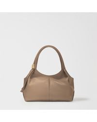 Furla - Planeta Shoulder Bag Taupe Keria Grained Calf Leather - Lyst