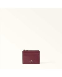 Furla - Camelia Card Case Apple Textured Leather - Lyst