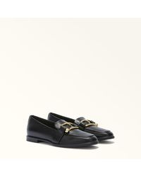 Furla - Nuvola Loafers Nero Smooth Leather - Lyst