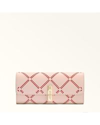 Furla - Iride Continental Wallet Dusty Perforated Ares Textured Leather - Lyst