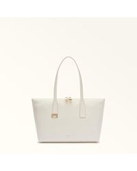Furla - Olivia Tote Panna Grained Calf Leather - Lyst