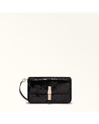 Furla - Iride Crossbody Nero Paillettes Fabric - Lyst