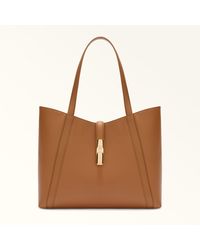 Furla - Goccia Shoulder Bag Brandy Night Calf Leather + Sidney Calf Leather - Lyst