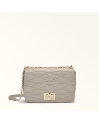 Furla - 1927 Borsa A Tracolla Vaniglia Nappa Di Pelle Di Vitello Di Lusso Trapuntata Dattero Donna - Lyst