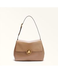 Furla - Domus Shoulder Bag Toffee Varrenne Calf Leather + Suede - Lyst