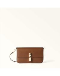 Furla - Iride Crossbody Cognac H Textured Leather - Lyst