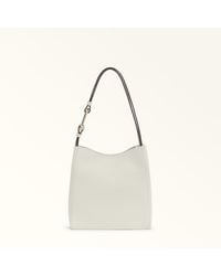 Furla - Nuvola Borsa A Secchiello Mini Panna Pelle Di Vitello Granata Donna - Lyst