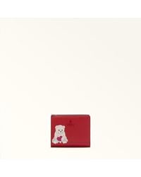 Furla - Camelia Compact Wallet Toni M1 Eracle Grained Calf Leather With Orso Cuore Print - Lyst