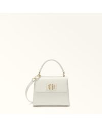 Furla - 1927 Borsa A Mano Mini Panna Pelle Stampata Donna - Lyst