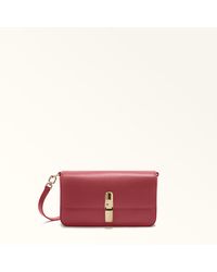 Furla - Iride Borsa A Tracolla Ciliegia D Pelle Stampata Donna - Lyst