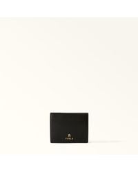 Furla - Camelia Compact Wallet Nero Textured Leather - Lyst