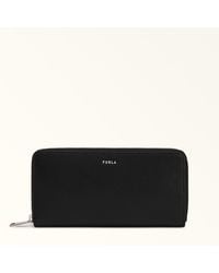 Furla - Project Zip Around Nero Milos Textured Calf Leather - Lyst