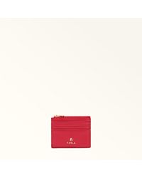 Furla - Camelia Card Case Ruby Textured Leather - Lyst