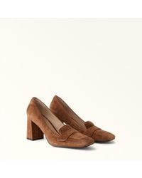 Furla - Solid Pump Cognac H Suede - Lyst