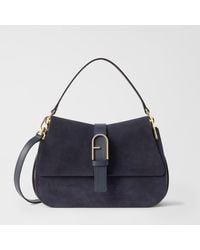 Furla - Flow Top Handle Toni Mediterraneo Suede + Claris Lux Calf Leather - Lyst