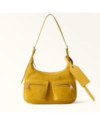 Furla - Lynette Shoulder Bag Toni Giallo Senape Suede - Lyst