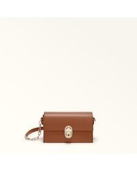Furla - Eclisse Crossbody Mini Cognac H Sidney Calf Leather - Lyst
