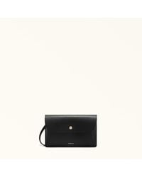 Furla - Lea Pouch Nero Textured Leather - Lyst