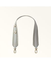 Furla - Fiona Shoulder Strap Toni Dark Nebbia Ribbon Fabric + Sidney Calf Leather - Lyst