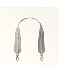Furla - Fiona Shoulder Strap Toni Dark Nebbia Ribbon Fabric + Sidney Calf Leather - Lyst