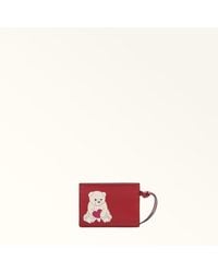 Furla - Camelia Card Case Toni M1 Eracle Grained Calf Leather With Orso Cuore Print - Lyst