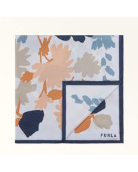 Furla - Tortona Sciarpa Toni Celestial Twill Di Seta Con Stampa Bouquet Donna - Lyst