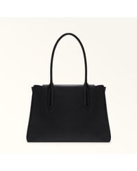 Furla - Meridiana Tote Nero Napoli Double Calf Leather - Lyst