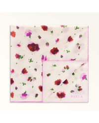 Furla - Daisy Carré Toni Ribes Crepe Satin With Scattered Floral Print - Lyst