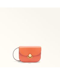 Furla - Sfera Borsa A Tracolla Mini Paprika Pelle Di Vitello Morbida + Camoscio Donna - Lyst