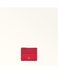 Furla - Camelia Card Case Ruby Textured Leather - Lyst