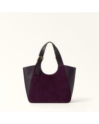 Furla - Dora Sac Cabas Toni Winter Bloom Daim + Cuir De Veau Sidney Femme - Lyst