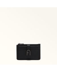 Furla - Flow Card Case Nero Claris Lux Calf Leather - Lyst